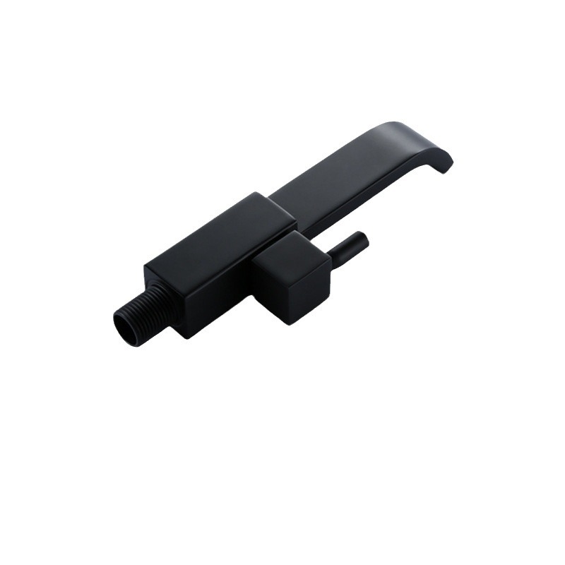 The bathroom features an extended wall-mounted mop sink faucet, a washbasin faucet, a single-cooling washbasin faucet, and a black washbasin faucet Item Picture