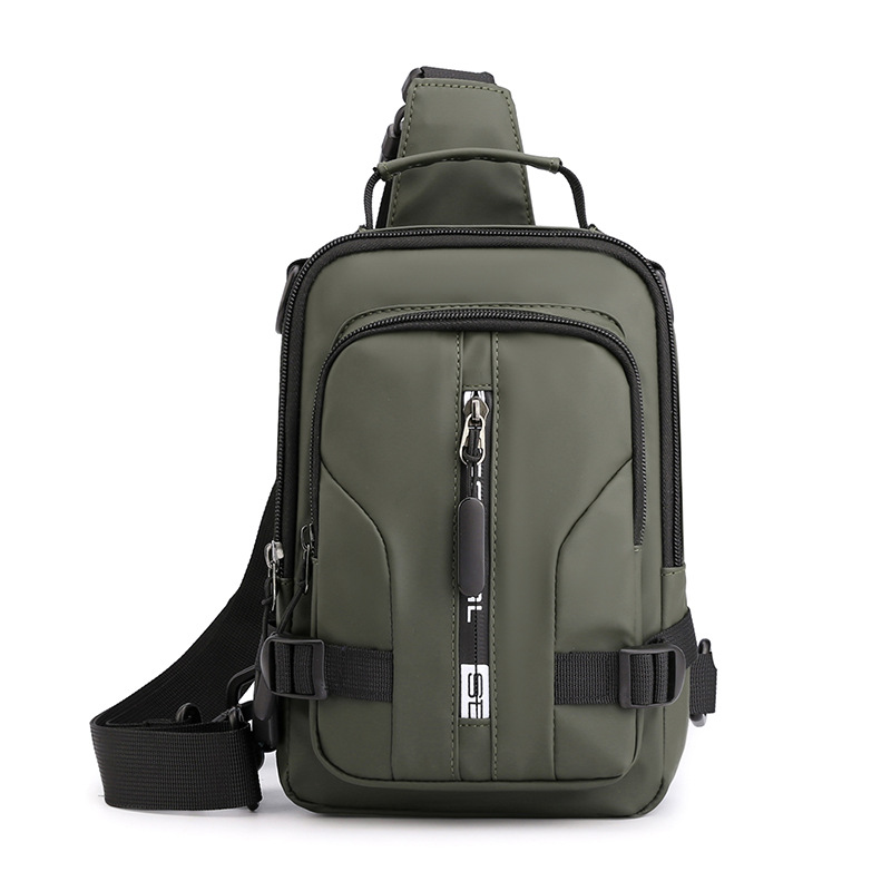 Factory direct sales of new casual men's chest bags, multi-functional outdoor single-shoulder crossbody bags, trendy waterproof chest bags for cross-border use Item Picture