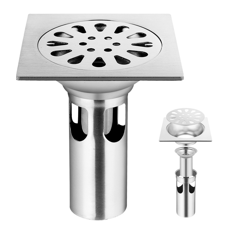 304 stainless steel floor drain, anti-odor, bathroom washing machine water floor drain, deep wire drawing project, exclusively supplied by floor drain manufacturer direct sales Item Picture