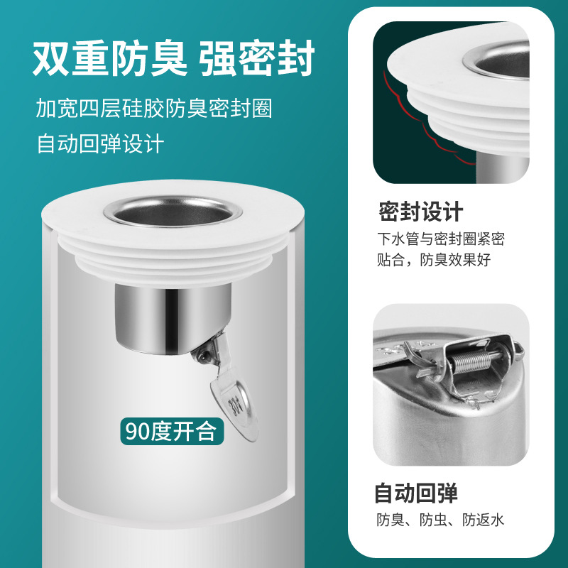 Kitchen vegetable washer, washbasin, sink, drainpipe, pipe plug, washing machine sealing ring, anti-odor plug, anti-odor return device Application Scenario