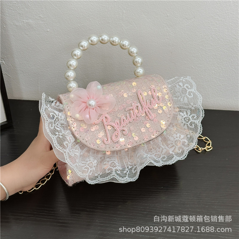 Wholesale children's bags, fashionable and trendy crossbody bags, girls' stylish pearl handbags, mini and cute single-shoulder crossbody bags Specification drawing