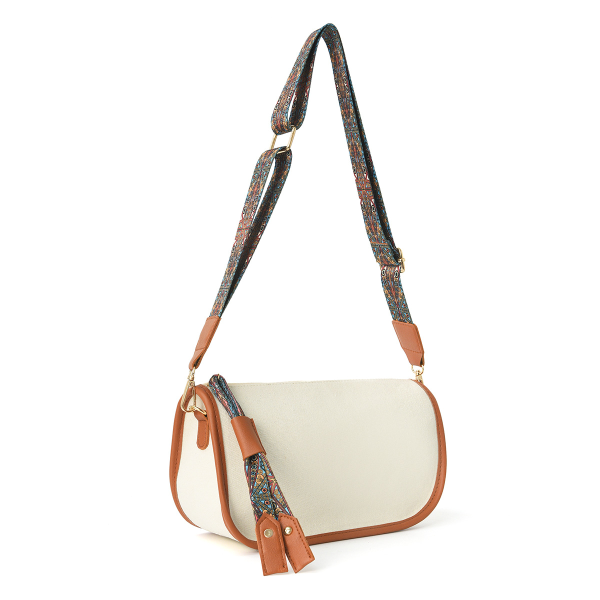 Old Qianfeng large-capacity color-blocked crossbody bag Hobo bag, commuter bag, women's handbag crossbody bag Specification drawing