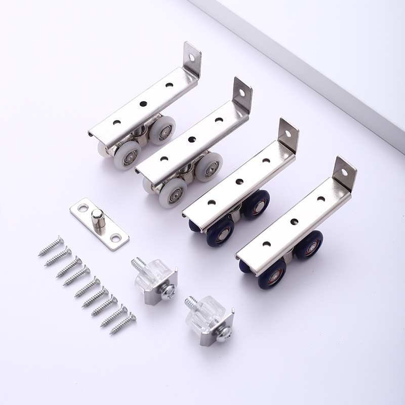 Stainless steel hanging wheels, wardrobe wooden doors, sliding door wheels, hotel bathroom door tracks, hanging rails, silent nylon wheels Application Scenario