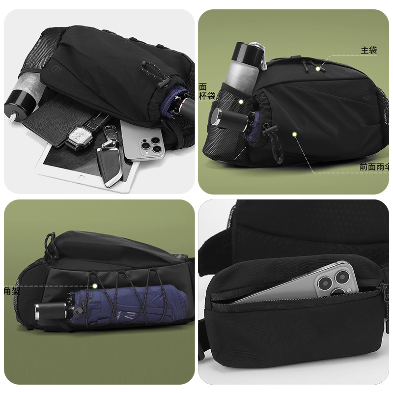 WEPOWER's new unisex backpack, outdoor travel waist bag, lightweight travel, sports and cycling chest bag Specification drawing