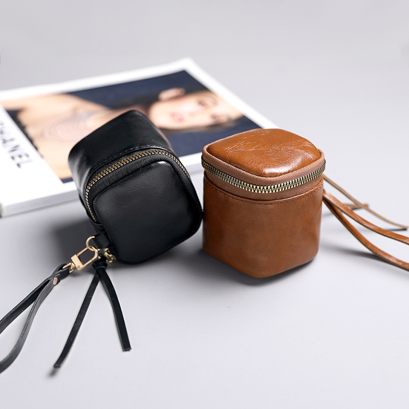 The 2021 new best-selling mini hand-held mouth, red envelope earphone case, soft leather coin storage, coin purse, ins style Specification drawing