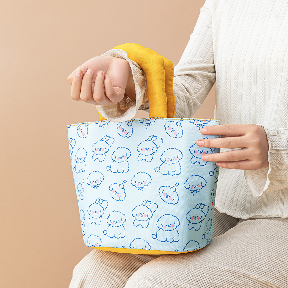 New bento bags, cute lunch bags, soft and adorable ice packs, large-capacity aluminum film insulated bags, hand-held wear-resistant lunch box bags Specification drawing