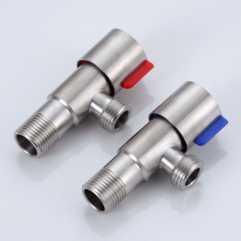 In stock: stainless steel 304 red and blue wheel Angle valve, toilet, water heater, kitchen hot and cold water switch, copper valve core stop valve full figure