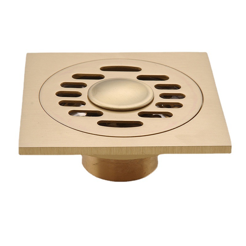 All-copper anti-odor and anti-overflow floor drain, bathroom drain, bathroom washing machine universal floor drain, square shower floor drain Item Picture