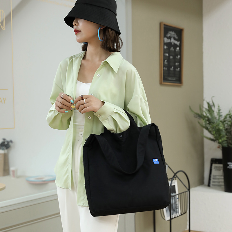Custom-made LOGO new style nylon shoulder bags for foreign trade, large-capacity handbags for women, nylon fabric bags for ladies Specification drawing