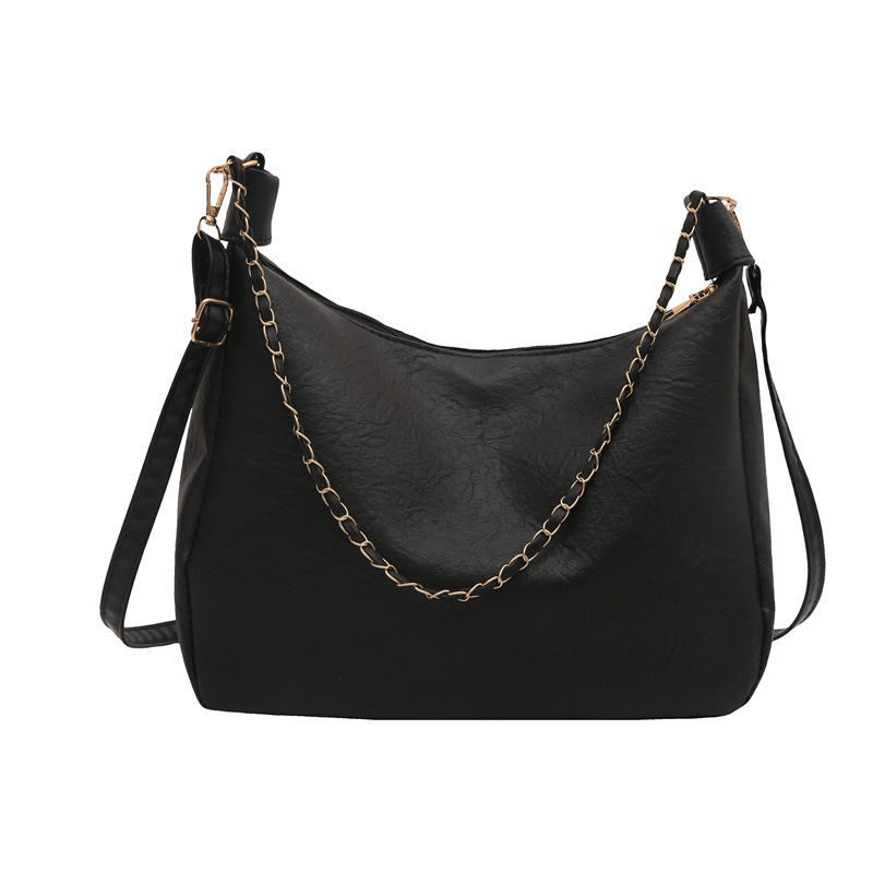 Soft surface solid color large capacity 2024 new winter casual chain commuting crossbody single-shoulder underarm tote women's bag Item Picture