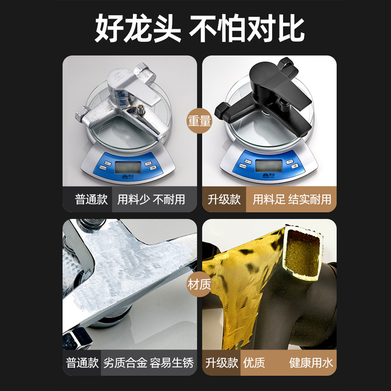 Shower faucet, bathroom switch, mixing valve, hot and cold three-in-one faucet, bathtub, shower head, IELTS wholesale Specification drawing