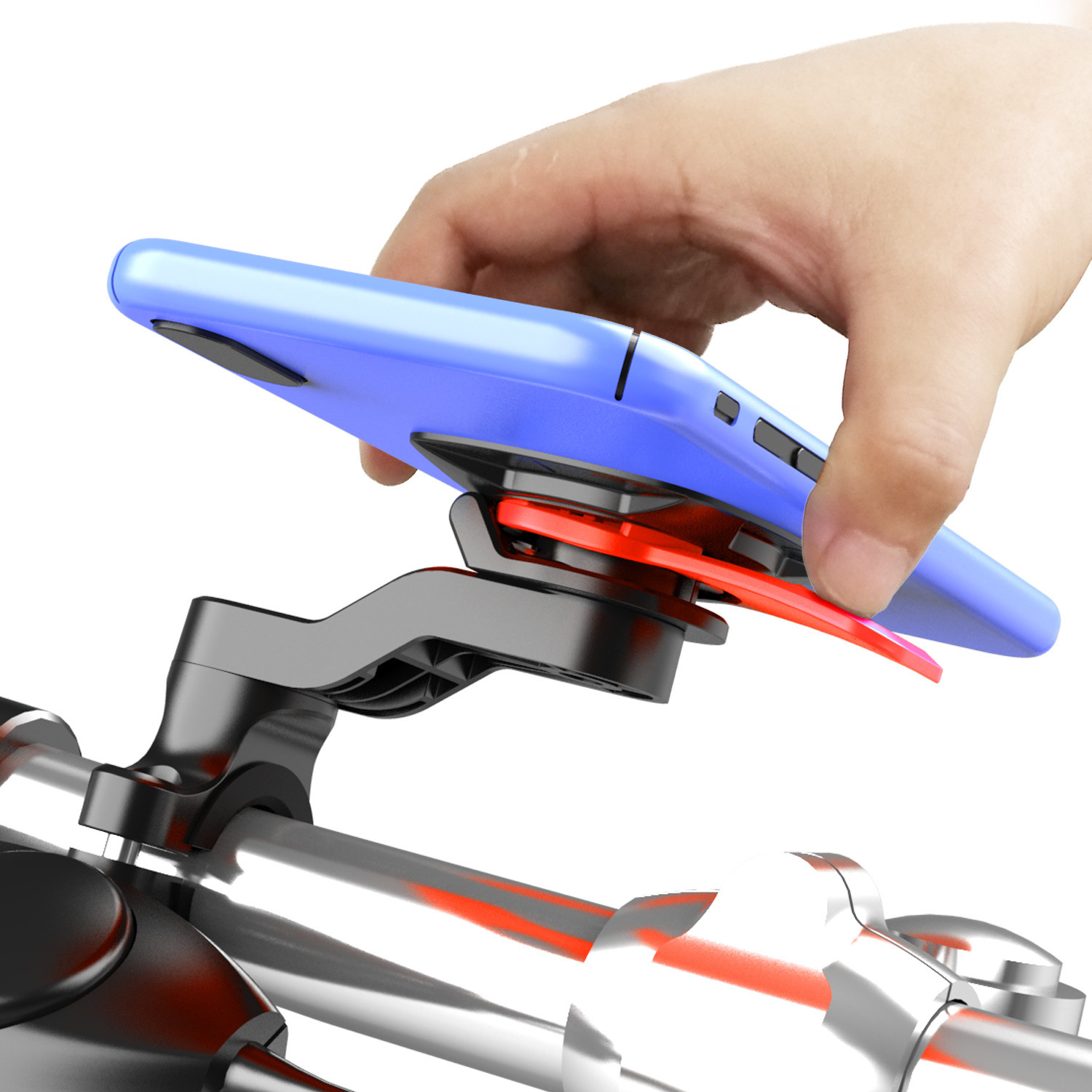 Cross-border simple 360-degree rotating motorcycle stand, takeout navigation, detachable mobile phone stand, bicycle mobile phone stand full figure