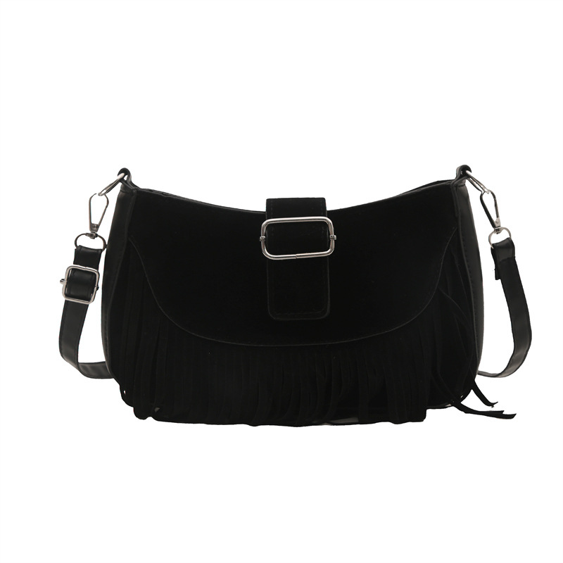 Stylish tassel bag for women, Spring 2025 new style, versatile and fashionable single-shoulder crossbody bag, Korean-style mobile phone small square bag, cross-border Item Picture