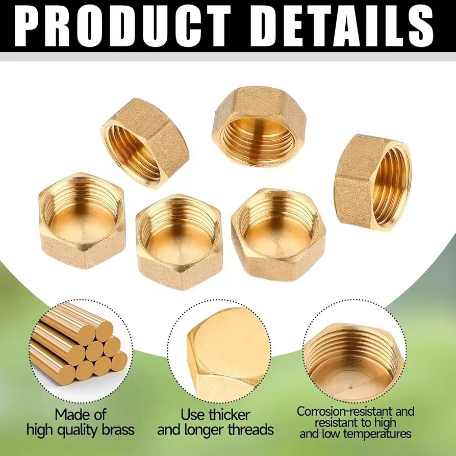 Cross-border 1/2 plug cap, 4/4 copper inner thread plug cap, water pipe distributor faucet, 6-point plug head, inner thread pipe plug Application Scenario