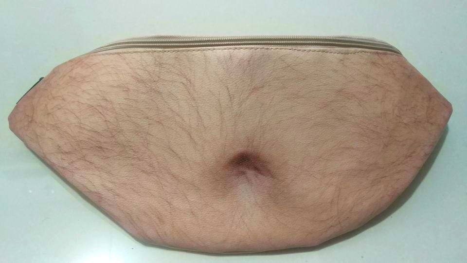 Beer belly waist bag Creative and funny fake belly waist bag dad bag anti-harassment simulation big belly cross-border explosion Application Scenario