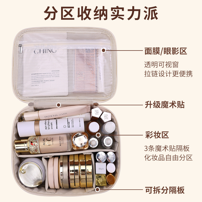 Cross-border new product: Freely disassemble makeup bag, large capacity, high-end feel, multi-functional cosmetics storage bag, niche design details Picture