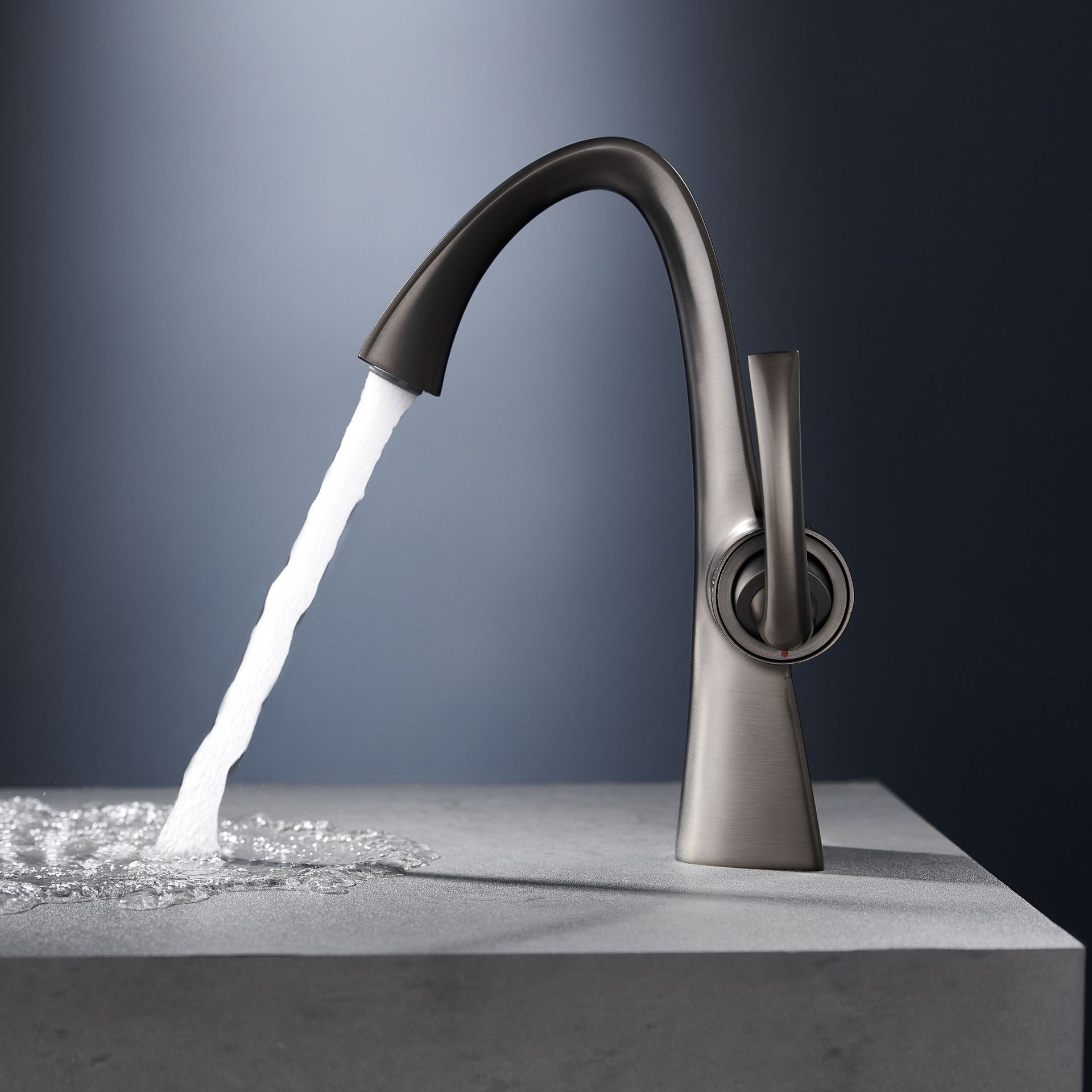 New all-copper faucet, household washbasin, bathroom washbasin, hot and cold bath cabinet, gun gray faucet Specification drawing