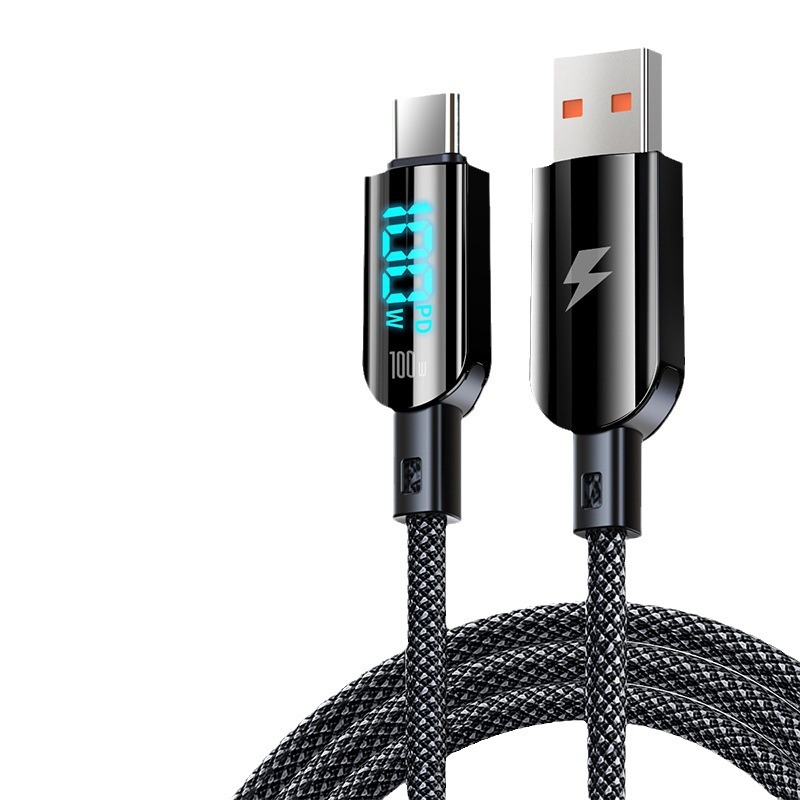 100w digital display mobile phone cable data cable suitable for Huawei and Apple 8-14PD30W 15 fast charging cable digital Item Picture
