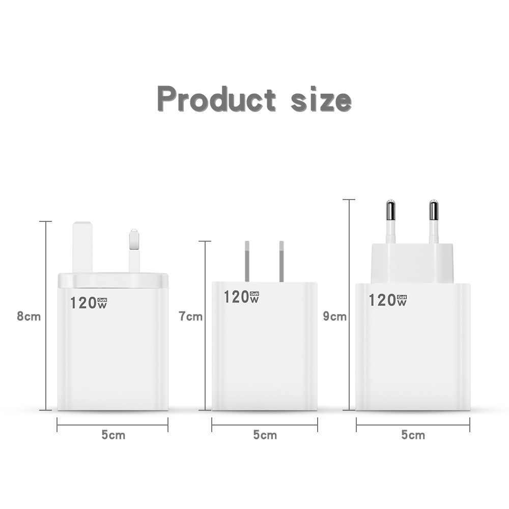 The 120W Super fast charging charger from Europe, America and the UK is suitable for the ultra-fast flash charging head of Xiaomi 12/12 Pro Specification drawing