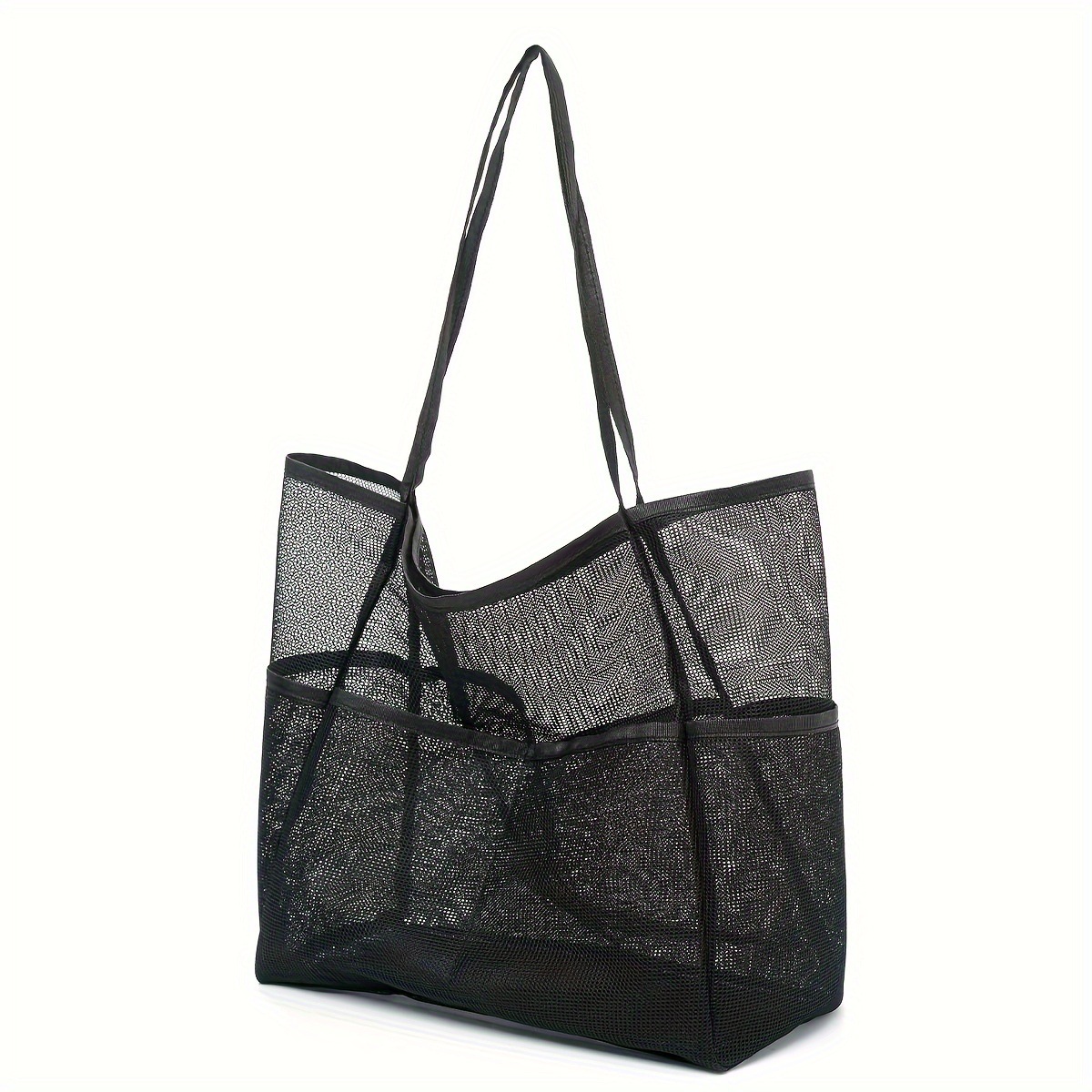 Beach bag, Amazon mesh single-shoulder handbag, for men and women to carry out for washing, swimming and clothing storage details Picture