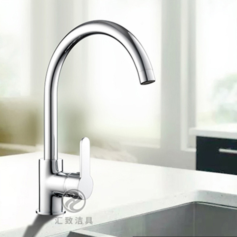 Manufacturer's large elbow pipe kitchen faucet, all-copper cold and hot water household rotatable sink sink sink sink faucet Specification drawing