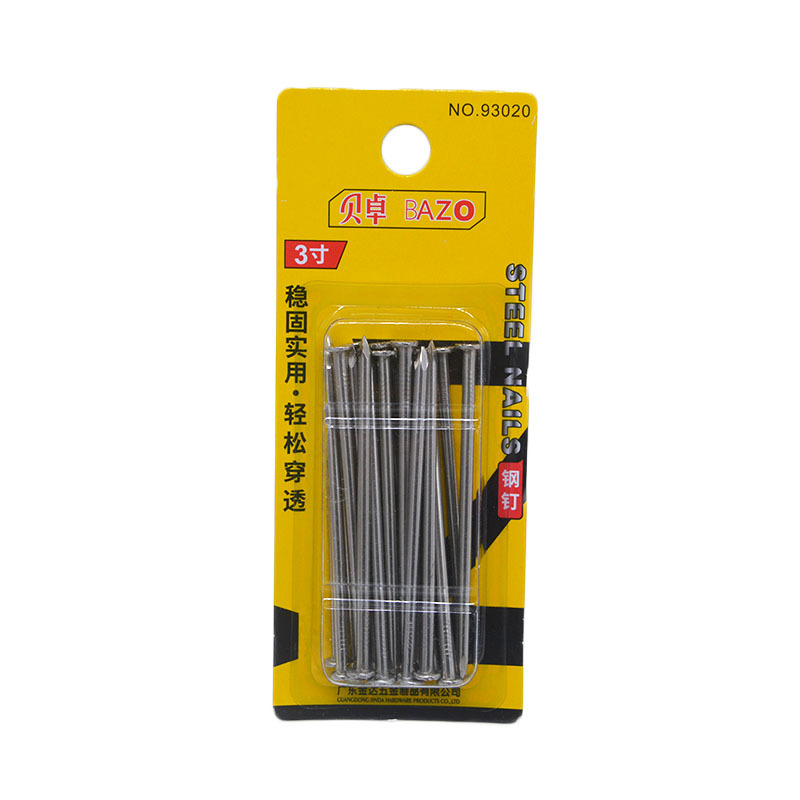 Beizhuo cement steel nails, household round nails, small foreign nails, wood board nails, household hardware wholesale, woodworking small nails, iron nails Specification drawing
