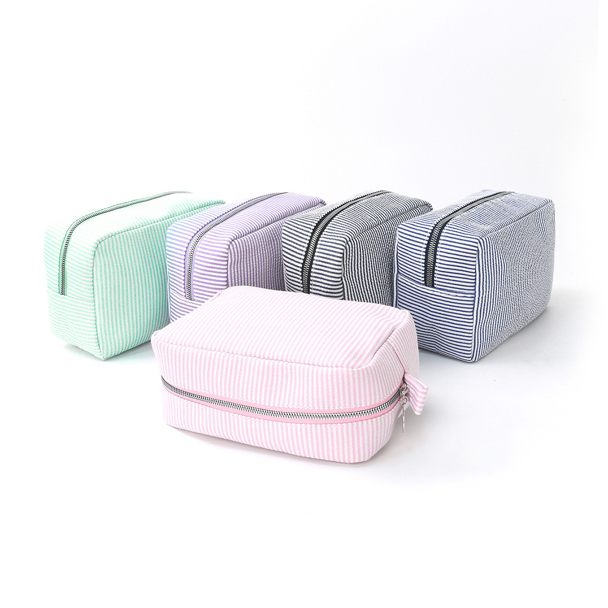 Cross-border bubblegum cosmetic bag, Indian style striped portable storage bag, Mississippi popular travel storage bag Specification drawing