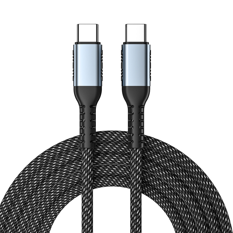 240W data cable 5A, suitable for Huawei and Xiaomi laptops, braided pd dual-head TYPE-C 100W fast charging data cable Item Picture