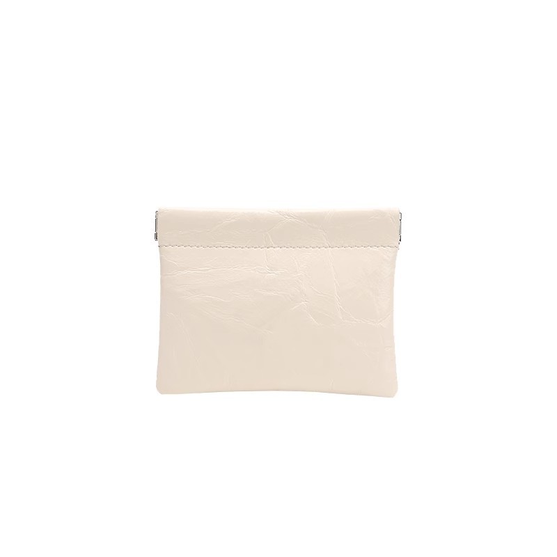 This is a popular self-closing storage bag for Internet celebrities. It is a high-end portable, waterproof port, red envelope, minimalist style, and textured wallet card case Item Picture
