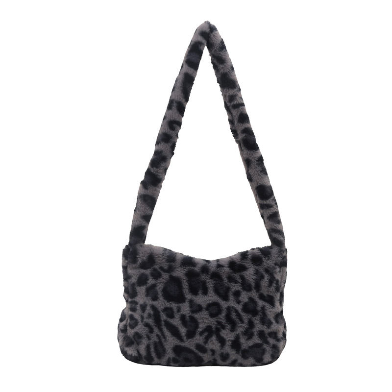 Underarm single-shoulder bag 2024 new style fashionable hand-held shoulder bag, stylish and hot girl leopard print ins women's bag, plush bag Item Picture