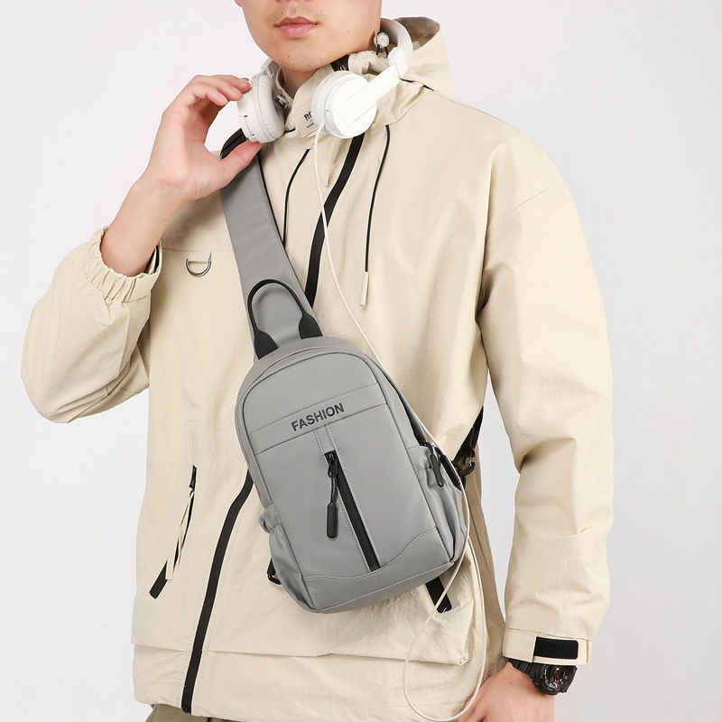 New men's backpack, versatile casual single-shoulder crossbody bag, trendy and fashionable crossbody bag for both men and women, and business bag for men Specification drawing
