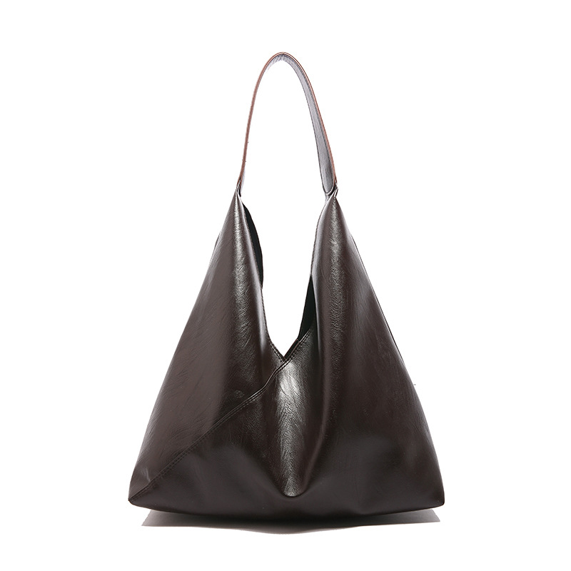 Soft surface retro solid color 2024 new style fashionable winter large-capacity casual commuting tote single-shoulder armpit bag Item Picture