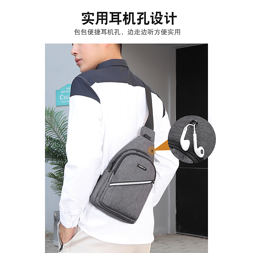 【 Foreign Trade 】 Men's simple and casual chest bag, sporty and convenient crossbody bag, multi-layer bag, Oxford chest bag Application Scenario