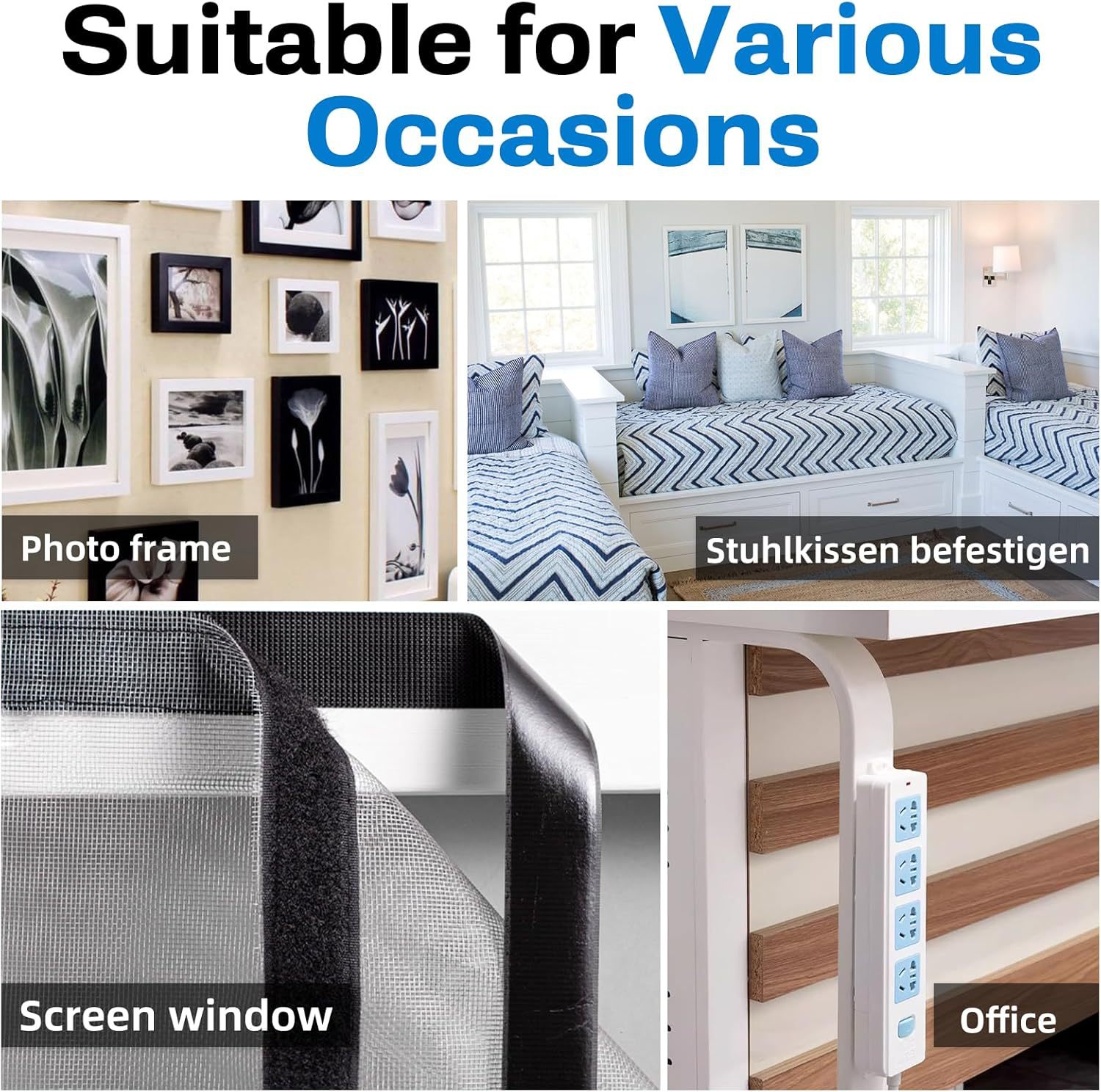 Double-sided Velcro tape with adhesive backing, strong curtain adhesive strip, door curtain mother-and-child adhesive strip, self-adhesive tape adhesive strip Application Scenario
