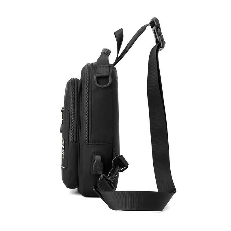 New men's trendy crossbody bag, multi-functional outdoor single-shoulder crossbody bag, Korean-style casual backpack and chest bag Specification drawing