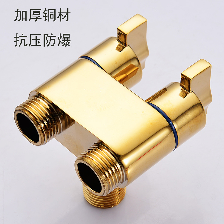 Golden copper washing machine Angle valve Toilet valve with spray gun high-pressure flusher wall-mounted handheld sitz bath set Application Scenario