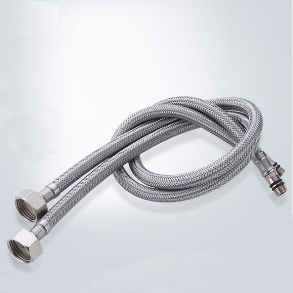 Cold and hot braided hose faucet, washbasin, sink hose, single-ended stainless steel water inlet pipe full figure