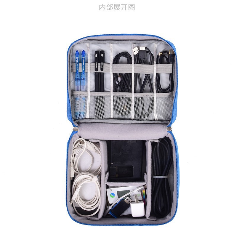 Runhui Cationic Digital Bag, Multi-functional data Cable, Power Bank Storage Bag, Mobile Power Bank and Earphone Storage bag Application Scenario