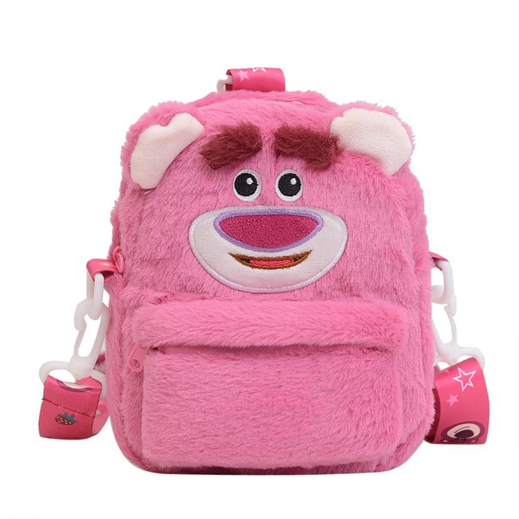 Cute furry bag, girlish heart 2023 new style Strawberry Bear Sullivan Cartoon bag, Lolita crossbody bucket bag Item Picture