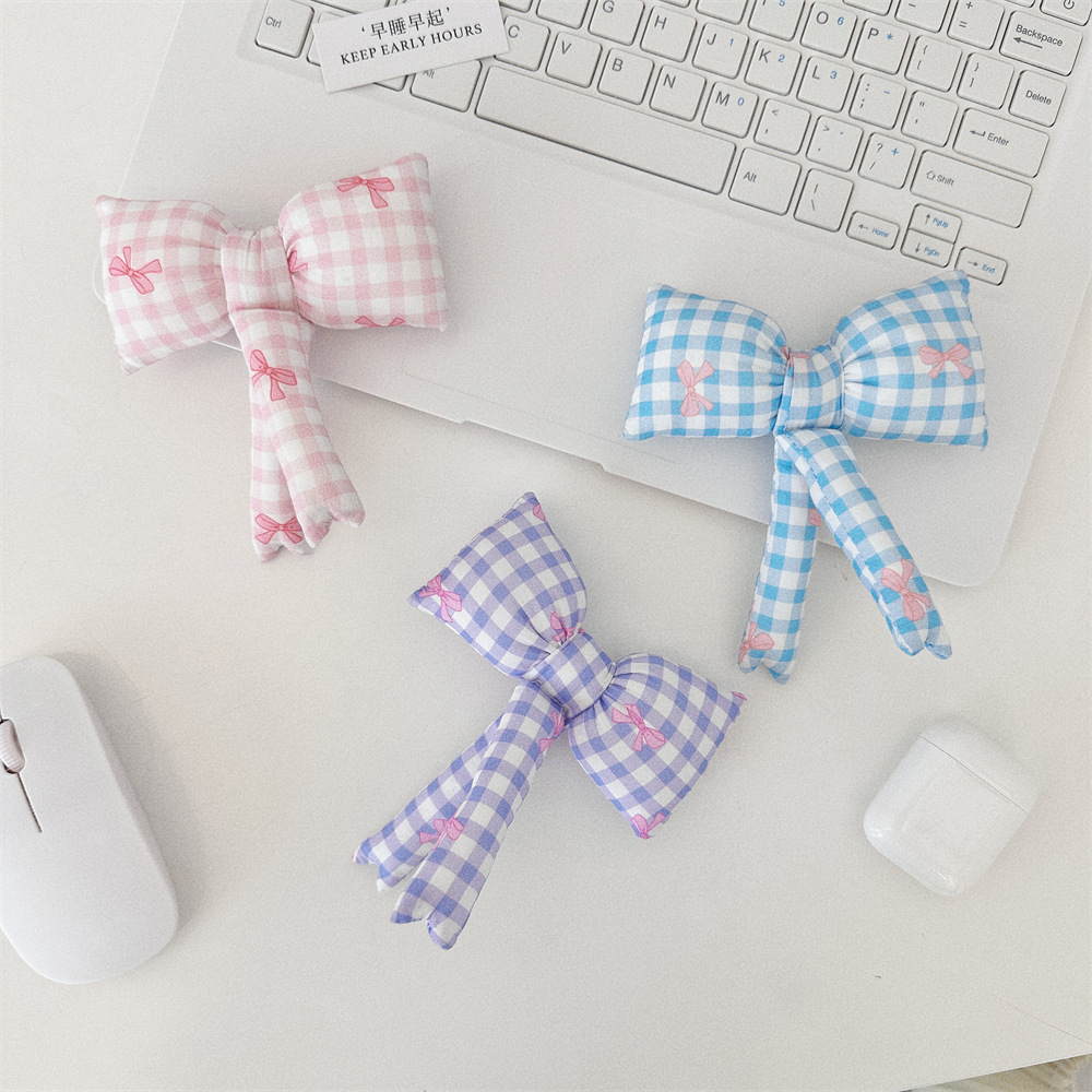 47171 Korean InS-style dopamine-colored bow backpack accessory, cute handcrafted bag pendant for girls Specification drawing