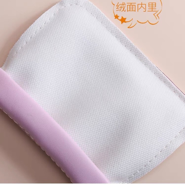 High-end and cute self-closing spring piece makeup bag, women's pressure-resistant portable lipstick storage bag, key coin purse Specification drawing