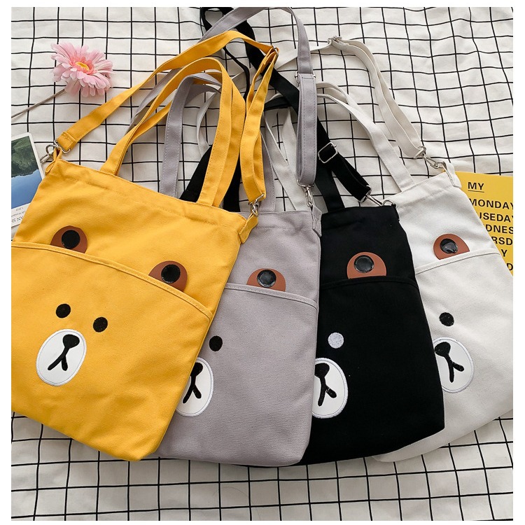 Canvas tote bag 2024 New style canvas hand-held shoulder crossbody bag student printed bag, a cross-border bestseller full figure