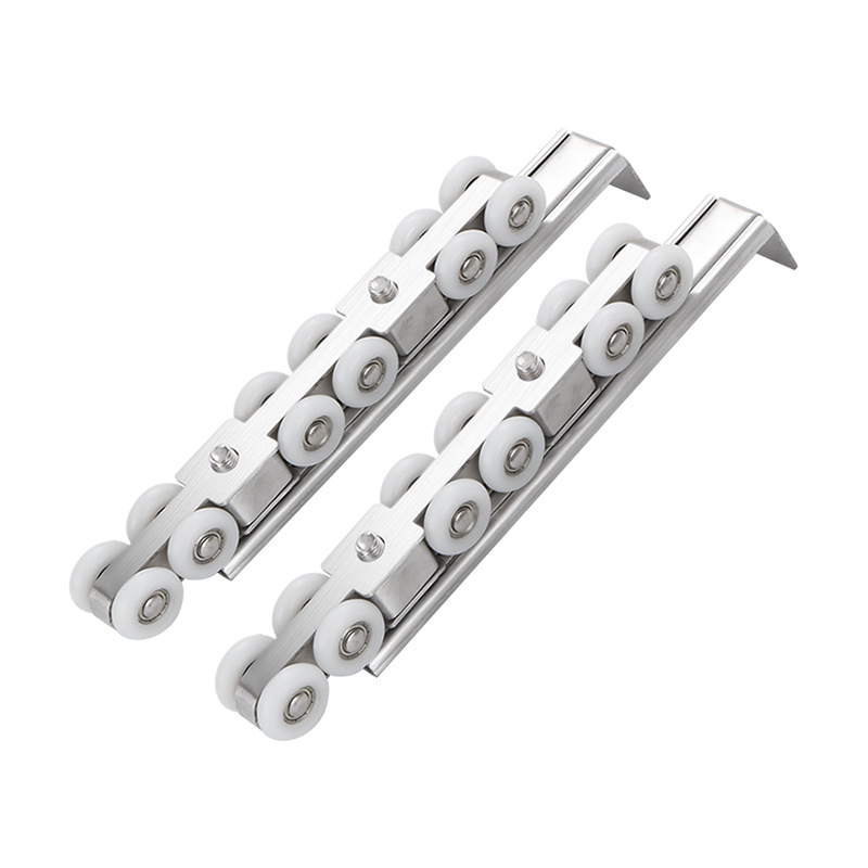 Stainless steel nylon hanging wheel doors, Windows, sliding doors, sliding doors, silent new style, thickened buffer bearing, aluminum alloy pulley Item Picture