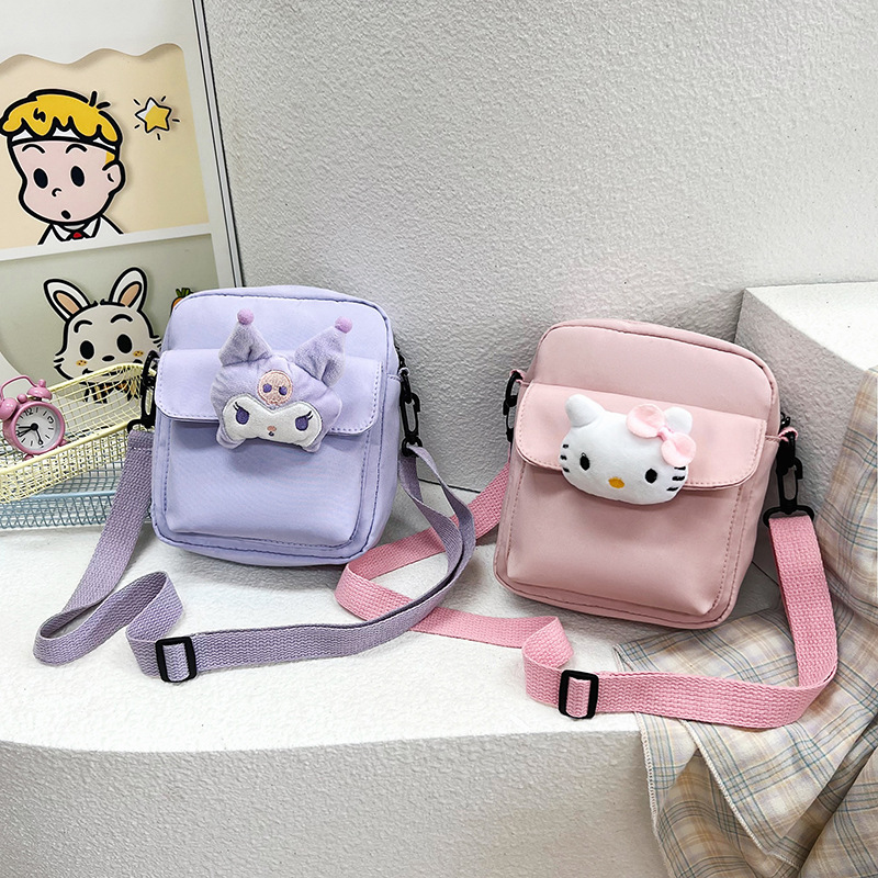 Summer new high appearance level, fresh and cute children's cartoon single-shoulder bag, crossbody bag, Kuromi cute girl backpack full figure