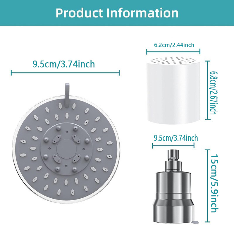 Cross-border new product, Amazon water purifier for foreign trade, 20-layer filtration, concealed shower head, multi-functional integrated showerhead Item Picture