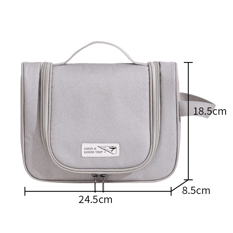 Wabi-sabi style portable hook toiletry bag, travel cosmetics storage bag, makeup bag, large capacity, high-end feel Item Picture