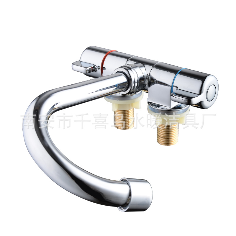 Factory direct sales of double-hole double-handle RV faucets, towable RV kitchen sink faucets details Picture