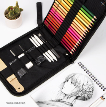 Factory direct sales of adult art, painting, drawing, folding pen curtain, sketch pencil, colored pencil, storage bag, zipper bag set Application Scenario