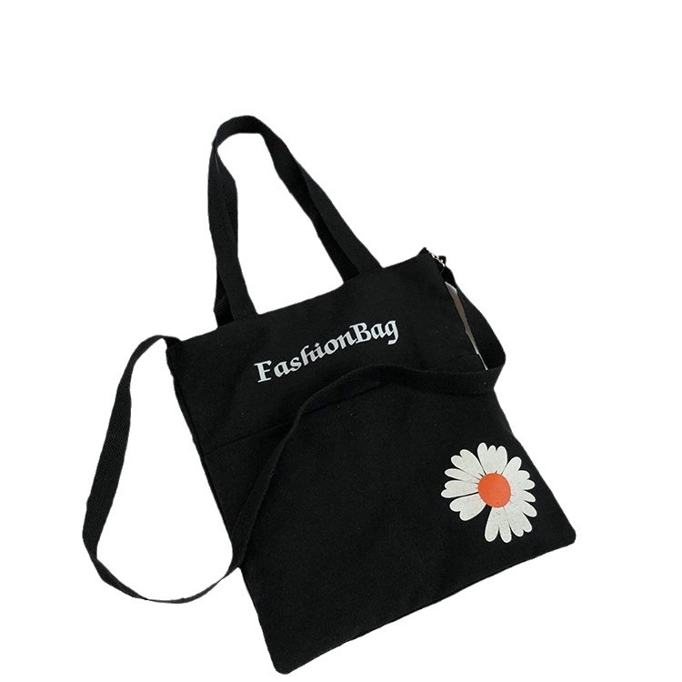 Large-capacity crossbody bag 2024 new style Japanese and Korean printed women's canvas bag with logo printing, student single-shoulder canvas bag Item Picture