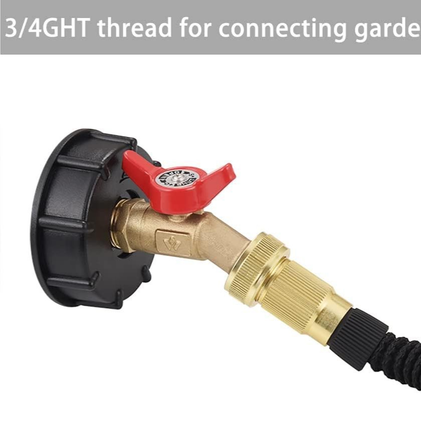 Cross-border American standard 2-inch coarse thread 2.44-inch fine thread brass garden hose valve faucet water tank adapter Specification drawing